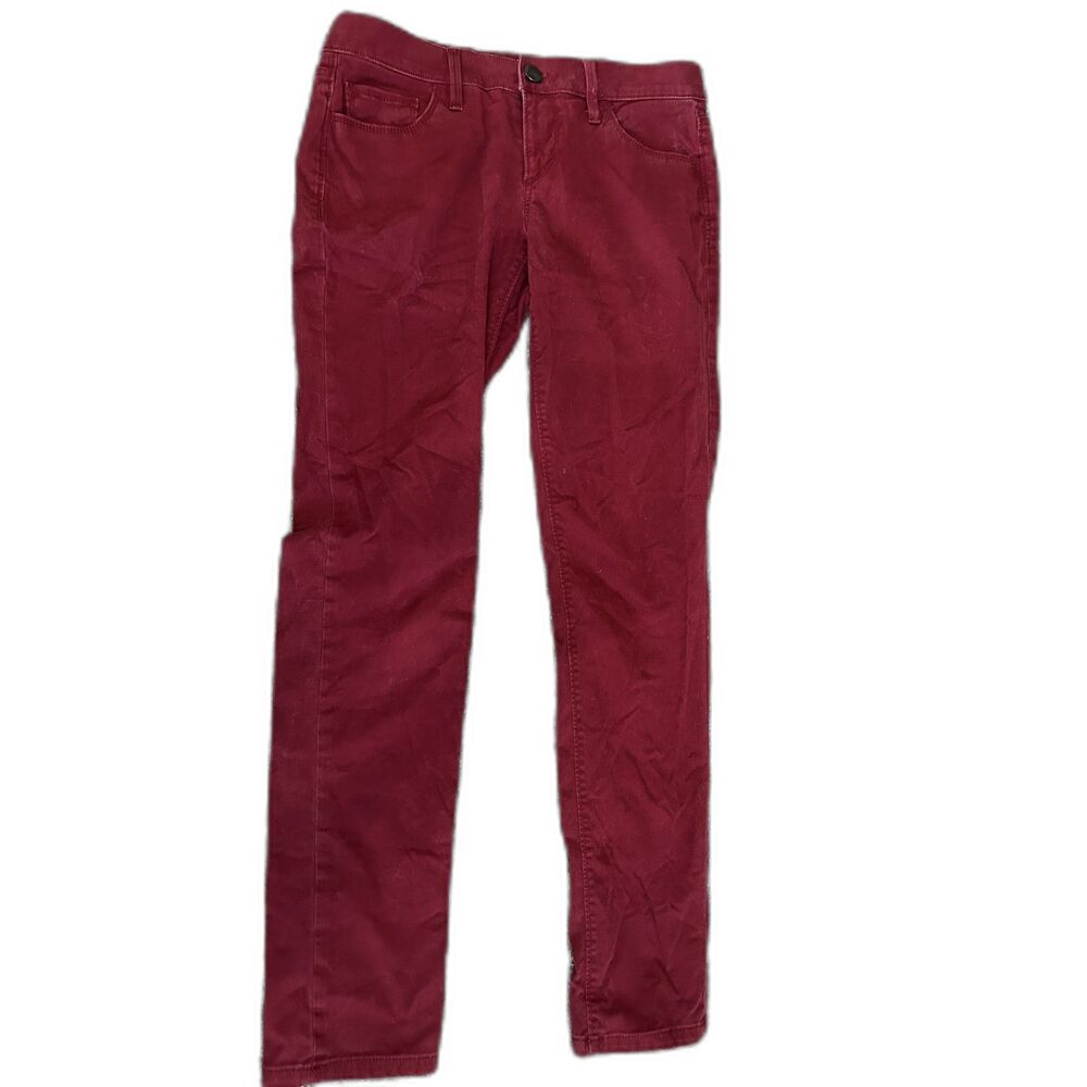 Ann Taylor LOFT red modern skinny low rise jeans 4